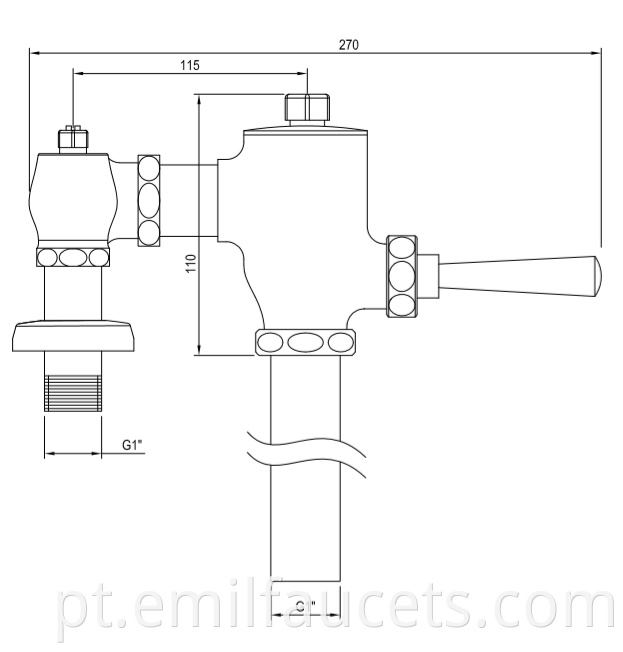 brass material flush valve